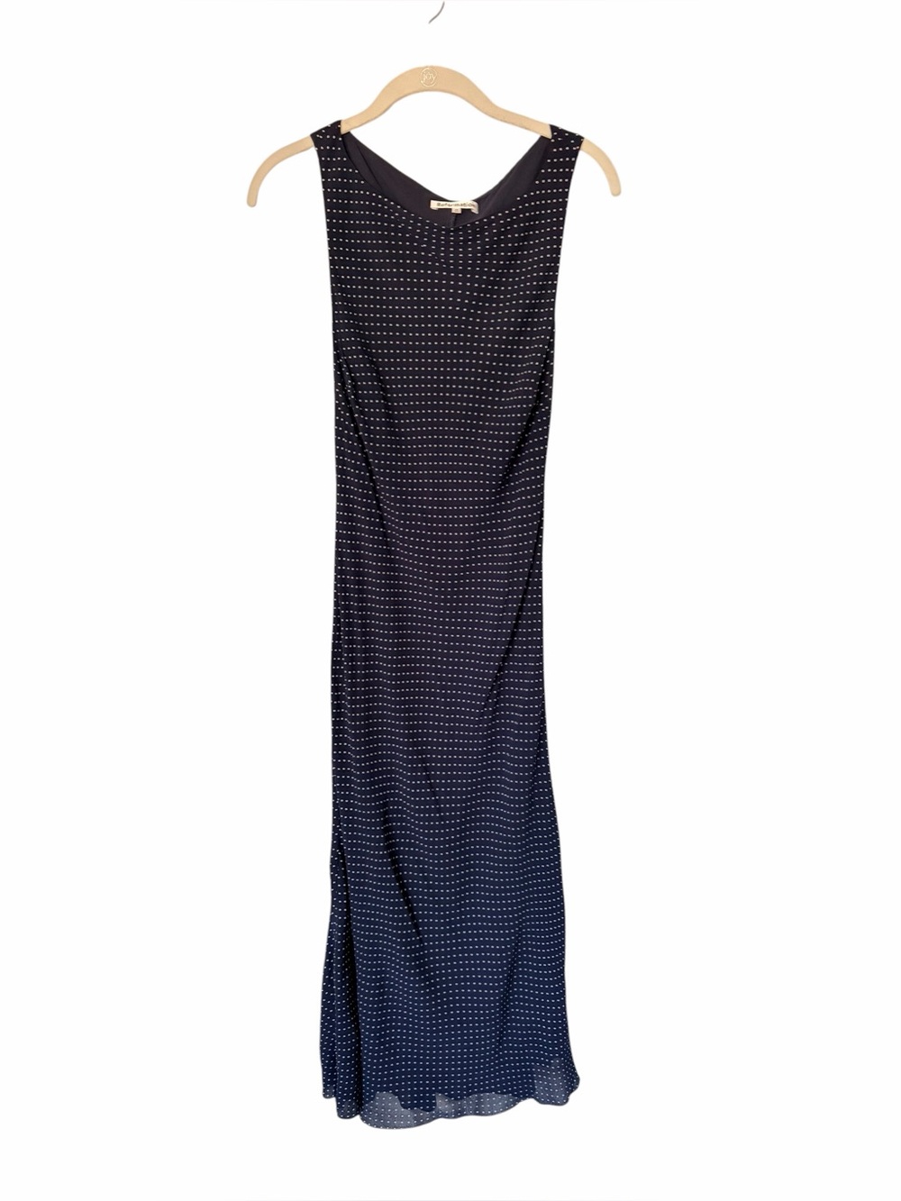 Reformation Topanga Navy Blue w/ white Polka dots Romantic Feminine Midi Dress M - Picture 6 of 11